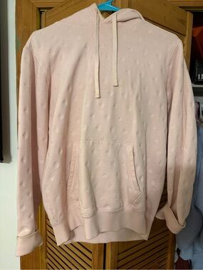 OVO Men's Light Pink Embossed Hoodie